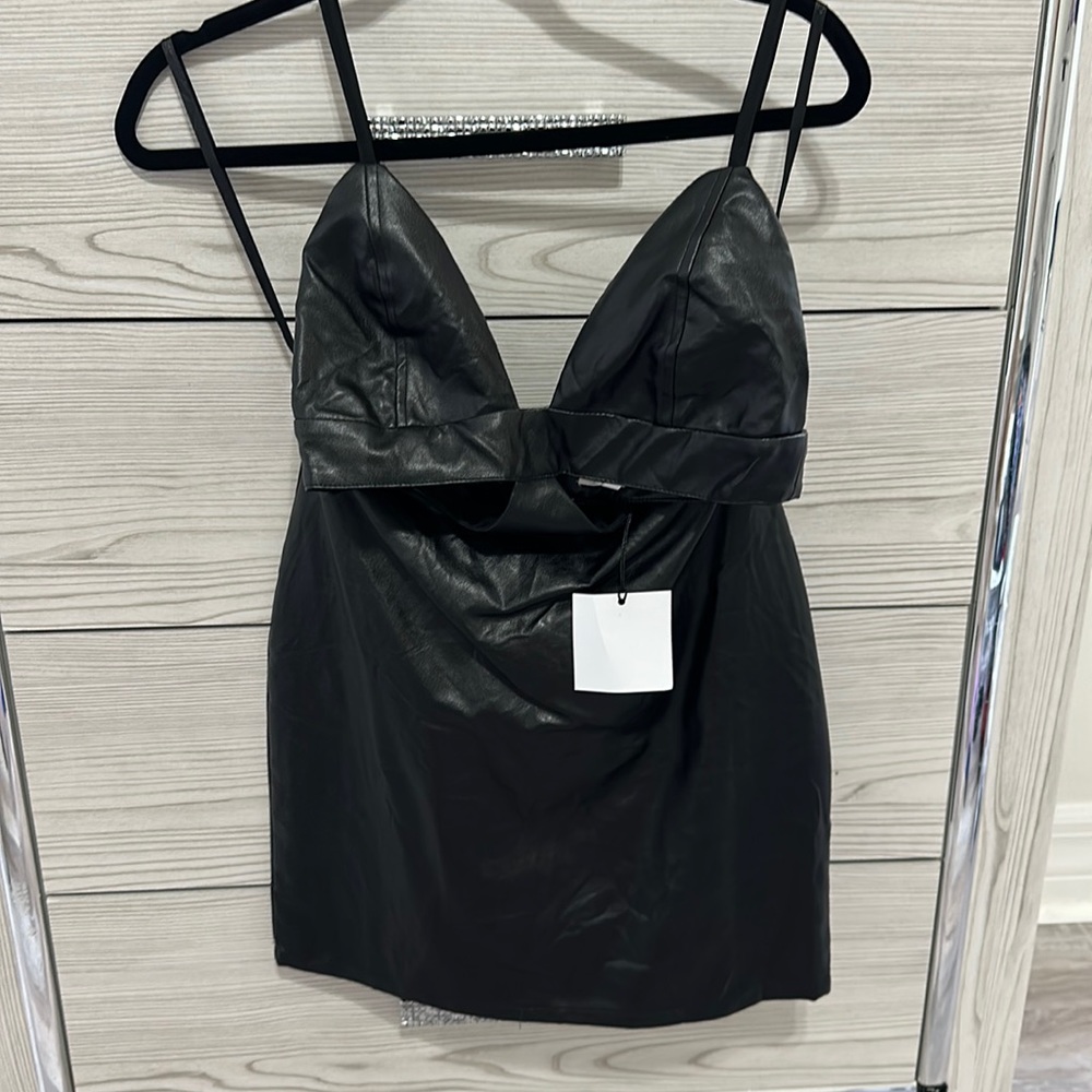 By the way faux leather dress